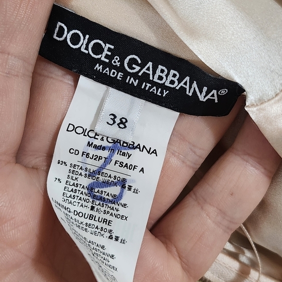 Dolce & Gabbana 2 38 Camellia Ruched Satin Silk Floral Dress - Picture 10 of 15